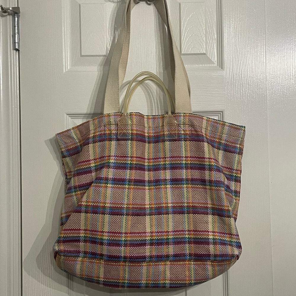 Madewell The Medium Beach Tote Bag Multicolor Plaid